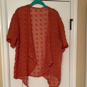 Orange Sheer Polka Dot Kimono